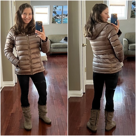 Andrew Marc champagne packable lightweight premium down puffer jacket - Picture 15 of 16